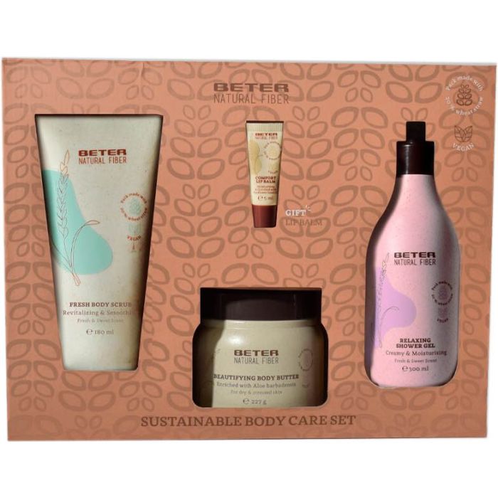 Набір Beter (Бетер) для тіла Sustainable body care (гель для душу 300 мл+скраб 180 мл+масло для тіла 227 г+бальзам для губ 5 мл)