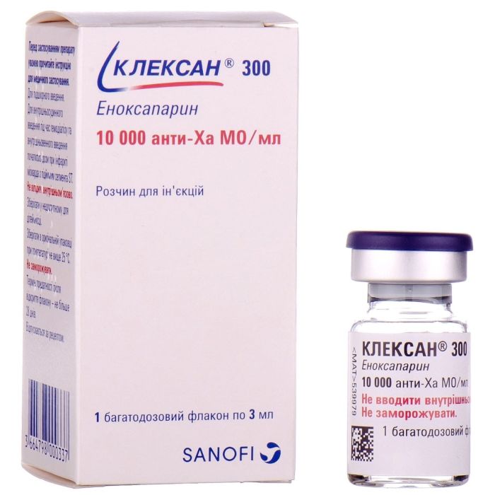 Клексан 300 10000 анти-Ха МЕ/1 мл раствор для инъекций флакон 3 мл №1