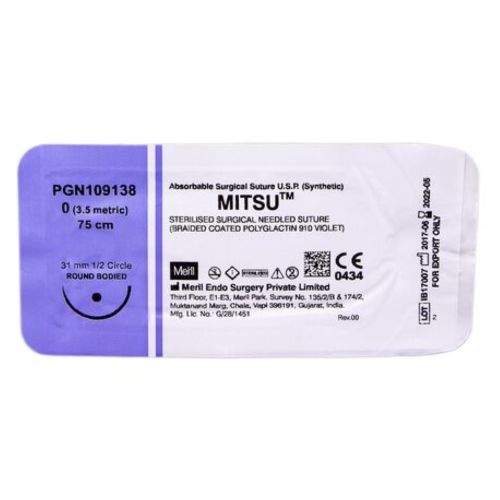 Шовный материал Mitsu 0 (PGN109138) длина 75 см колющая игла 31 мм 1/2 круга №1 в интернет-аптеке - фото №1 Шовный материал Mitsu 0 (PGN109138) длина 75 см колющая игла 31 мм 1/2 круга №1 в интернет-аптеке