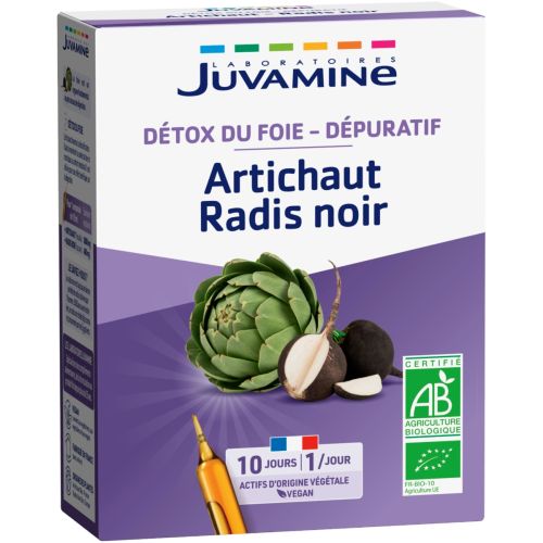 Juvamine (Жувамін) Артишок + чорна редька Очищення-детокс по 10 мл ампули №10 недорого - фото №1 Juvamine (Жувамін) Артишок + чорна редька Очищення-детокс по 10 мл ампули №10 недорого