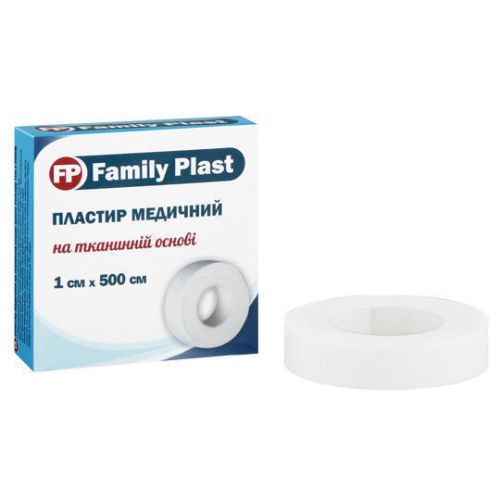 Пластырь Family Plast медицинский на тканевой основе бумажная упаковка 1 см*500 см цена - фото №1 Пластырь Family Plast медицинский на тканевой основе бумажная упаковка 1 см*500 см цена