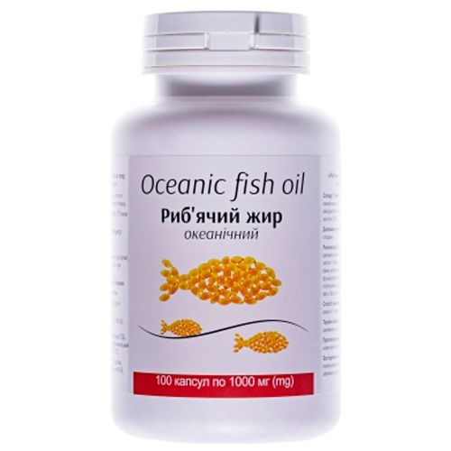 Рыбий жир океанический 1000 мг капсулы флакон №100 в городе Одесса : цены, характеристики. - фото №1 Рыбий жир океанический 1000 мг капсулы флакон №100 в городе Одесса : цены, характеристики.