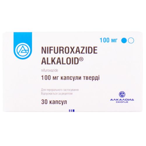 Ніфуроксазид Алкалоїд 100 мг капсули №30 в місті Одеса : ціни, характеристика. - фото №1 Ніфуроксазид Алкалоїд 100 мг капсули №30 в місті Одеса : ціни, характеристика.
