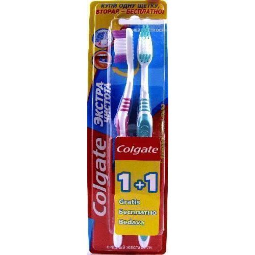 Зубная щетка Colgate Экстра Чистота 1+1 средней жесткости недорого - фото №1 Зубная щетка Colgate Экстра Чистота 1+1 средней жесткости недорого