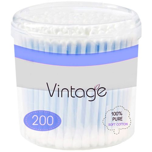 Ватные палочки Vintage в пластиковом стакане 200 шт. заказать - фото №1 Ватные палочки Vintage в пластиковом стакане 200 шт. заказать