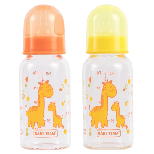 Бутылочка для кормления стеклянная с соской Baby Team (1200) 150 мл фото - фото №1 Бутылочка для кормления стеклянная с соской Baby Team (1200) 150 мл фото