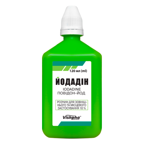 Йодадин 10% раствор для наружного и местного применения флакон 120 мл заказать - фото №1 Йодадин 10% раствор для наружного и местного применения флакон 120 мл заказать