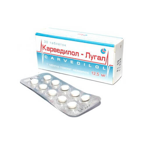 Карведилол-Лугал 12,5 мг таблетки №30 ADD - фото №1 Карведилол-Лугал 12,5 мг таблетки №30 ADD