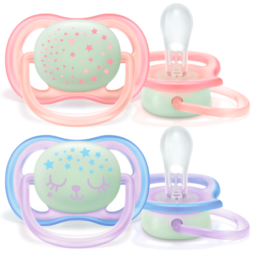 Пустушка Avent нічна 0-6 міс. для дівчаток 2 шт фото - фото №1 Пустушка Avent нічна 0-6 міс. для дівчаток 2 шт фото