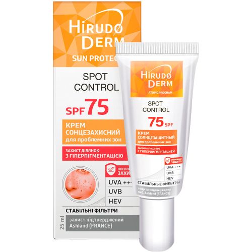 Крем солнцезащитный Hirudo Derm Sun Protect Spot Control для проблемных зон SPF 75, 25 мл фото - фото №1 Крем солнцезащитный Hirudo Derm Sun Protect Spot Control для проблемных зон SPF 75, 25 мл фото