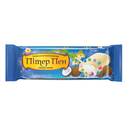 Батончик Пітер Пен вітамінізований кокос з какао в шоколадній глазурі в місті Одеса : ціни, характеристика. - фото №1 Батончик Пітер Пен вітамінізований кокос з какао в шоколадній глазурі в місті Одеса : ціни, характеристика.