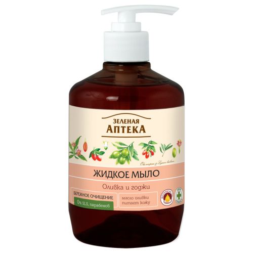 Мыло жидкое Зеленая Аптека Оливка и ягоды Годжи 460 мл ADD - фото №1 Мыло жидкое Зеленая Аптека Оливка и ягоды Годжи 460 мл ADD