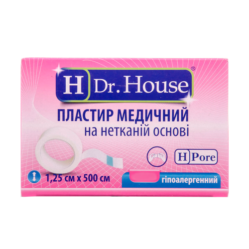 Лейкопластырь Dr.House катушка нетканая 1,25х500 в Украине - фото №1 Лейкопластырь Dr.House катушка нетканая 1,25х500 в Украине