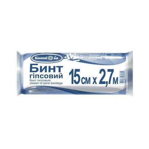 Бинт гипсовий Белоснежка 2,7 м х 15 см в аптеке - фото №1 Бинт гипсовий Белоснежка 2,7 м х 15 см в аптеке