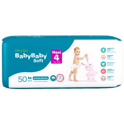 Подгузники BabyBaby Soft Premium Ultra Dry Maxi р.4 (7-18 кг) №50 в городе Одесса : цены, характеристики. - фото №1 Подгузники BabyBaby Soft Premium Ultra Dry Maxi р.4 (7-18 кг) №50 в городе Одесса : цены, характеристики.