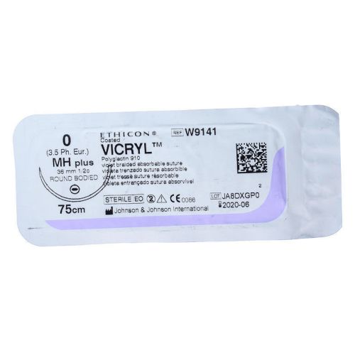 Викрил 0 колющая 35 мм, фиолетовый, 75 см W9141 заказать - фото №1 Викрил 0 колющая 35 мм, фиолетовый, 75 см W9141 заказать