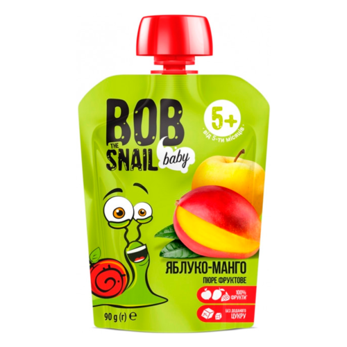Пюре фруктове Bob Snail (Равлик Боб) яблуко-манго 90 г фото - фото №1 Пюре фруктове Bob Snail (Равлик Боб) яблуко-манго 90 г фото