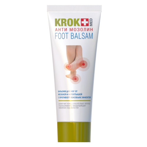 Бальзам Krok Med Анти мозолин для ног от мозолей и натоптышей с противогрибковым эффектом 75 мл цена - фото №1 Бальзам Krok Med Анти мозолин для ног от мозолей и натоптышей с противогрибковым эффектом 75 мл цена