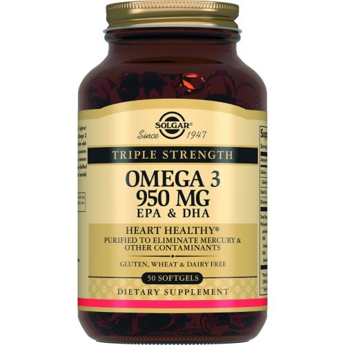 Solgar (Солгар) Omega-3 потрійна сила 950 мг капсули №50 в аптеці - фото №1 Solgar (Солгар) Omega-3 потрійна сила 950 мг капсули №50 в аптеці