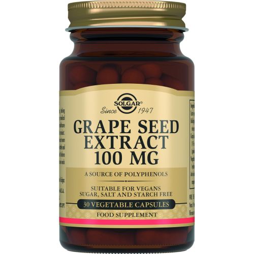 Solgar (Солгар) Grape Seed Extract (Виноградних кісточок екстракт) 100 мг капсули №30 недорого - фото №1 Solgar (Солгар) Grape Seed Extract (Виноградних кісточок екстракт) 100 мг капсули №30 недорого