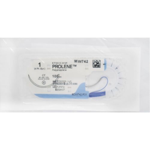 Пролен 1,0 40 мм 1/2 с 100 см (W742) цена - фото №1 Пролен 1,0 40 мм 1/2 с 100 см (W742) цена