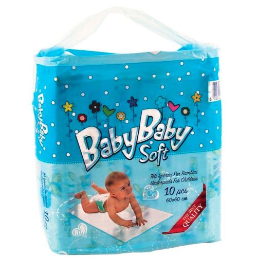 Пелюшки BabyBaby Soft 60х60 см, 10 шт. ціна - фото №1 Пелюшки BabyBaby Soft 60х60 см, 10 шт. ціна