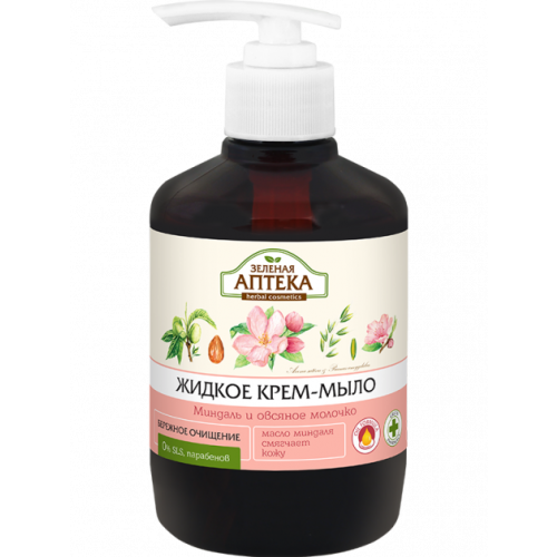Мыло Зеленая Аптека миндаль и овсяное молочко жидкое 460 мл в интернет-аптеке - фото №1 Мыло Зеленая Аптека миндаль и овсяное молочко жидкое 460 мл в интернет-аптеке