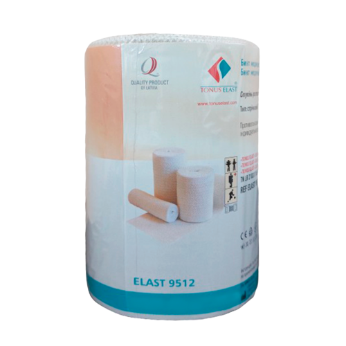 Бинт еластичний середньої розтяжності 5 м х 100 мм купити - фото №1 Бинт еластичний середньої розтяжності 5 м х 100 мм купити