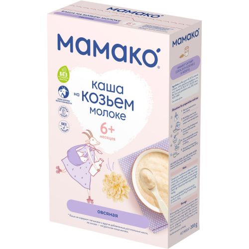 Каша Мамако молочна вівсяна на козячому молоці, 200 г в аптеці - фото №1 Каша Мамако молочна вівсяна на козячому молоці, 200 г в аптеці
