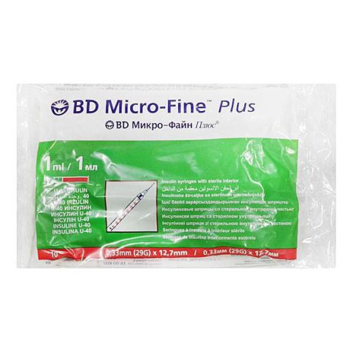 Шприц інсуліновий BD Micro Fine Plus 1 мл U-40 G-29 ціна - фото №1 Шприц інсуліновий BD Micro Fine Plus 1 мл U-40 G-29 ціна