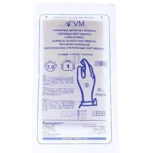Перчатки Vogt Medical хирургические стерильные латексные р.7.5 (пара) фото - фото №1 Перчатки Vogt Medical хирургические стерильные латексные р.7.5 (пара) фото