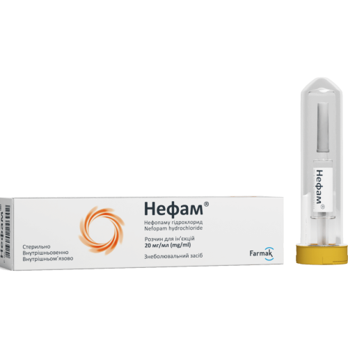 Нефам раствор для инъекций 20 мг/мл в 1 мл шприц №1 в Украине - фото №1 Нефам раствор для инъекций 20 мг/мл в 1 мл шприц №1 в Украине