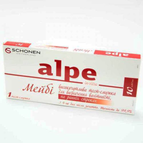 Тест-смужка для визначення вагітності Alpe in-vitro Maybe на ранніх термінах, 1 шт. в інтернет-аптеці - фото №1 Тест-смужка для визначення вагітності Alpe in-vitro Maybe на ранніх термінах, 1 шт. в інтернет-аптеці