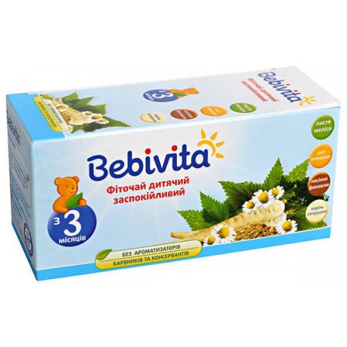 Фиточай Bebivita детский успокаивающий (с 3 мес.) 30 г в Украине - фото №1 Фиточай Bebivita детский успокаивающий (с 3 мес.) 30 г в Украине