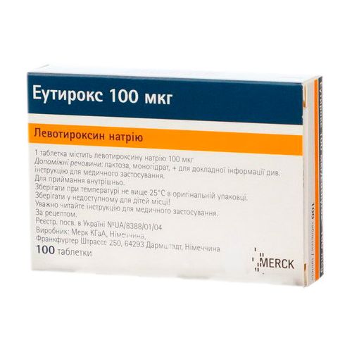 Эутирокс 100 мкг таблетки №100 в городе Одесса : цены, характеристики. - фото №1 Эутирокс 100 мкг таблетки №100 в городе Одесса : цены, характеристики.