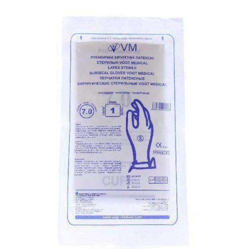 Перчатки Vogt Medical хирургические стерильные латексные р. 7 (пара) купить - фото №1 Перчатки Vogt Medical хирургические стерильные латексные р. 7 (пара) купить