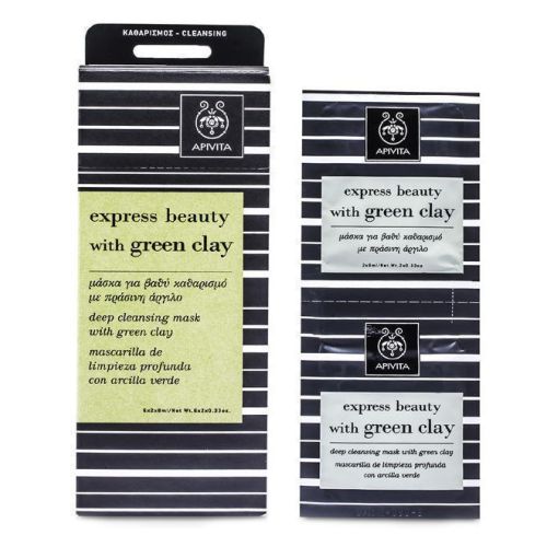Маска Apivita (Апивита) Express Beauty для глубокой очистки с зеленой глиной 2х8 мл в интернет-аптеке - фото №1 Маска Apivita (Апивита) Express Beauty для глубокой очистки с зеленой глиной 2х8 мл в интернет-аптеке