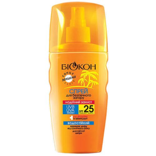 Спрей Біокон для безпечного загару SPF+25 160 мл в місті Одеса : ціни, характеристика. - фото №1 Спрей Біокон для безпечного загару SPF+25 160 мл в місті Одеса : ціни, характеристика.