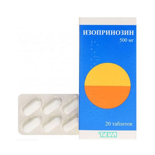 Ізопринозин 500 мг таблетки №20 в Україні - фото №1 Ізопринозин 500 мг таблетки №20 в Україні