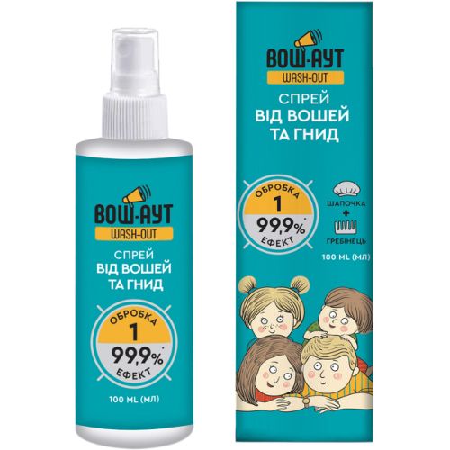 Спрей Wash-Out против вшей и гнид 100 мл в интернет-аптеке - фото №1 Спрей Wash-Out против вшей и гнид 100 мл в интернет-аптеке