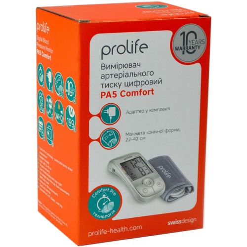 Тонометр Prolife PA5 Comfort автоматический с адаптером недорого - фото №1 Тонометр Prolife PA5 Comfort автоматический с адаптером недорого
