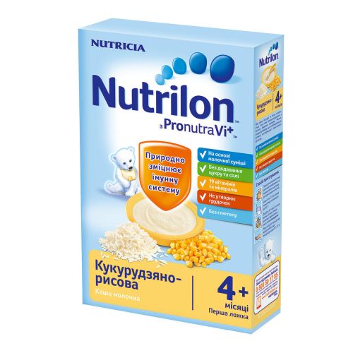 Каша Nutrilon молочная кукурузно-рисовая (c 4 месяцев) 225 г недорого - фото №1 Каша Nutrilon молочная кукурузно-рисовая (c 4 месяцев) 225 г недорого