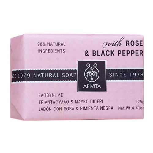 Мило Apivita (Апівіта) з трояндою і чорним перцем 125 г в місті Одеса : ціни, характеристика. - фото №1 Мило Apivita (Апівіта) з трояндою і чорним перцем 125 г в місті Одеса : ціни, характеристика.