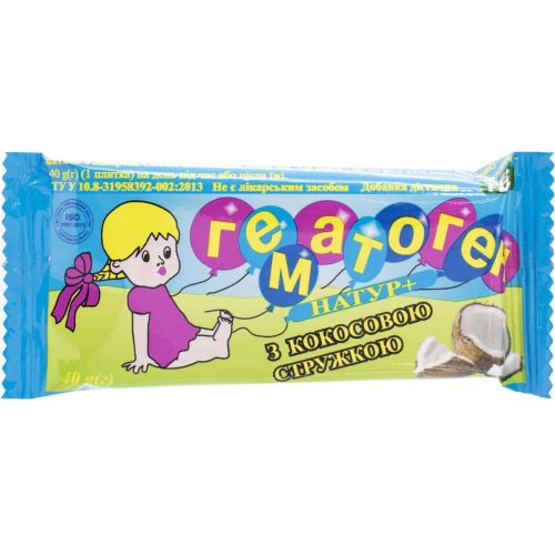 Гематоген Натур+ з кокосовою стружкою, 40 г в місті Одеса : ціни, характеристика. - фото №1 Гематоген Натур+ з кокосовою стружкою, 40 г в місті Одеса : ціни, характеристика.