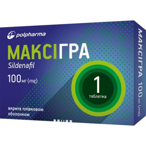 Максигра 100 мг таблетки №1 в Украине - фото №1 Максигра 100 мг таблетки №1 в Украине