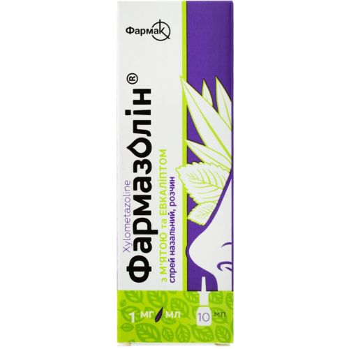 Фармазолин с мятой и эвкалиптом 1 мг/мл спрей назальный 10 мл в Украине - фото №1 Фармазолин с мятой и эвкалиптом 1 мг/мл спрей назальный 10 мл в Украине