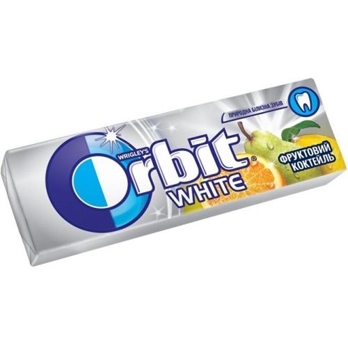 Жевательная резинка Orbit White без сахара Фруктовый коктейль, 14 г в аптеке - фото №1 Жевательная резинка Orbit White без сахара Фруктовый коктейль, 14 г в аптеке