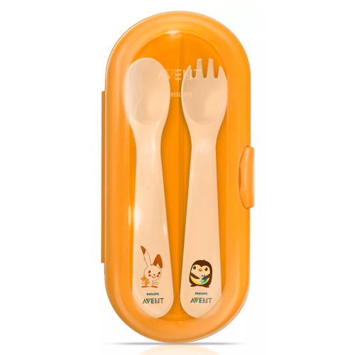 Виделка та ложка у футлярі Avent від 12+ місяців (SCF718/00) замовити - фото №1 Виделка та ложка у футлярі Avent від 12+ місяців (SCF718/00) замовити