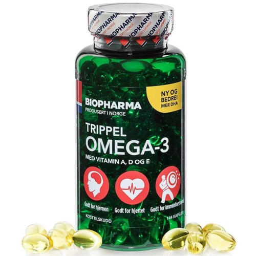 Потрійна Omega-3 Biopharma Trippel Преміум капсули №144 в місті Одеса : ціни, характеристика. - фото №1 Потрійна Omega-3 Biopharma Trippel Преміум капсули №144 в місті Одеса : ціни, характеристика.