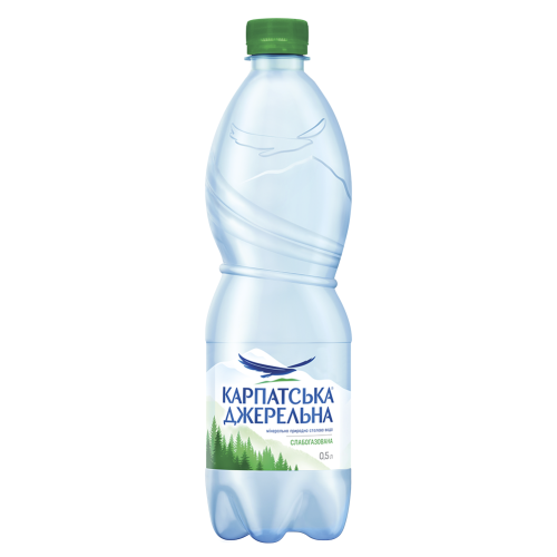 Вода минеральная Карпатська Джерельна слабогазированная 0.5 л фото - фото №1 Вода минеральная Карпатська Джерельна слабогазированная 0.5 л фото